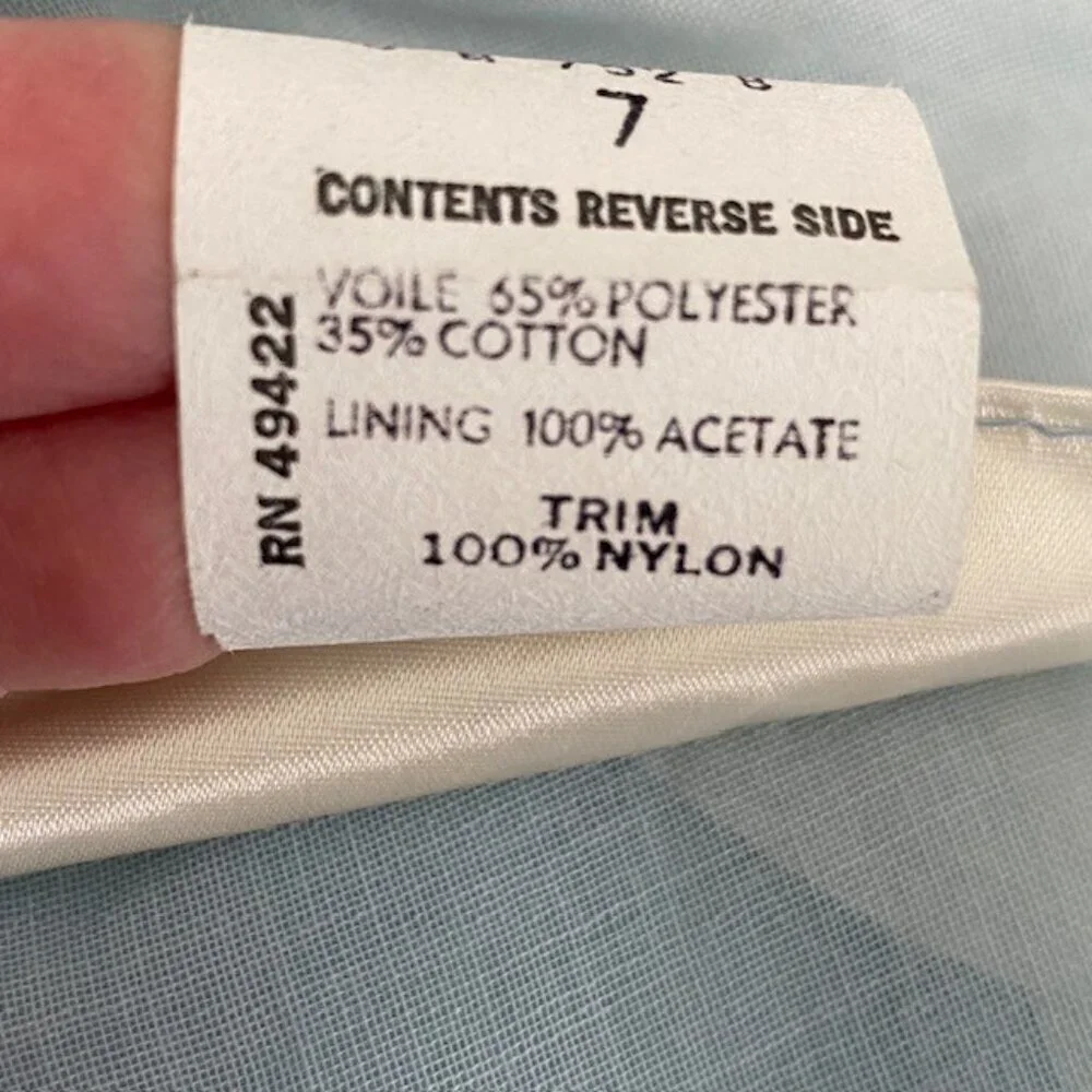 VINTAGE 70s Gunne Sax Blue Lace Long Maxi Prairie Boho Dress Sz XS - Picture 16 of 16